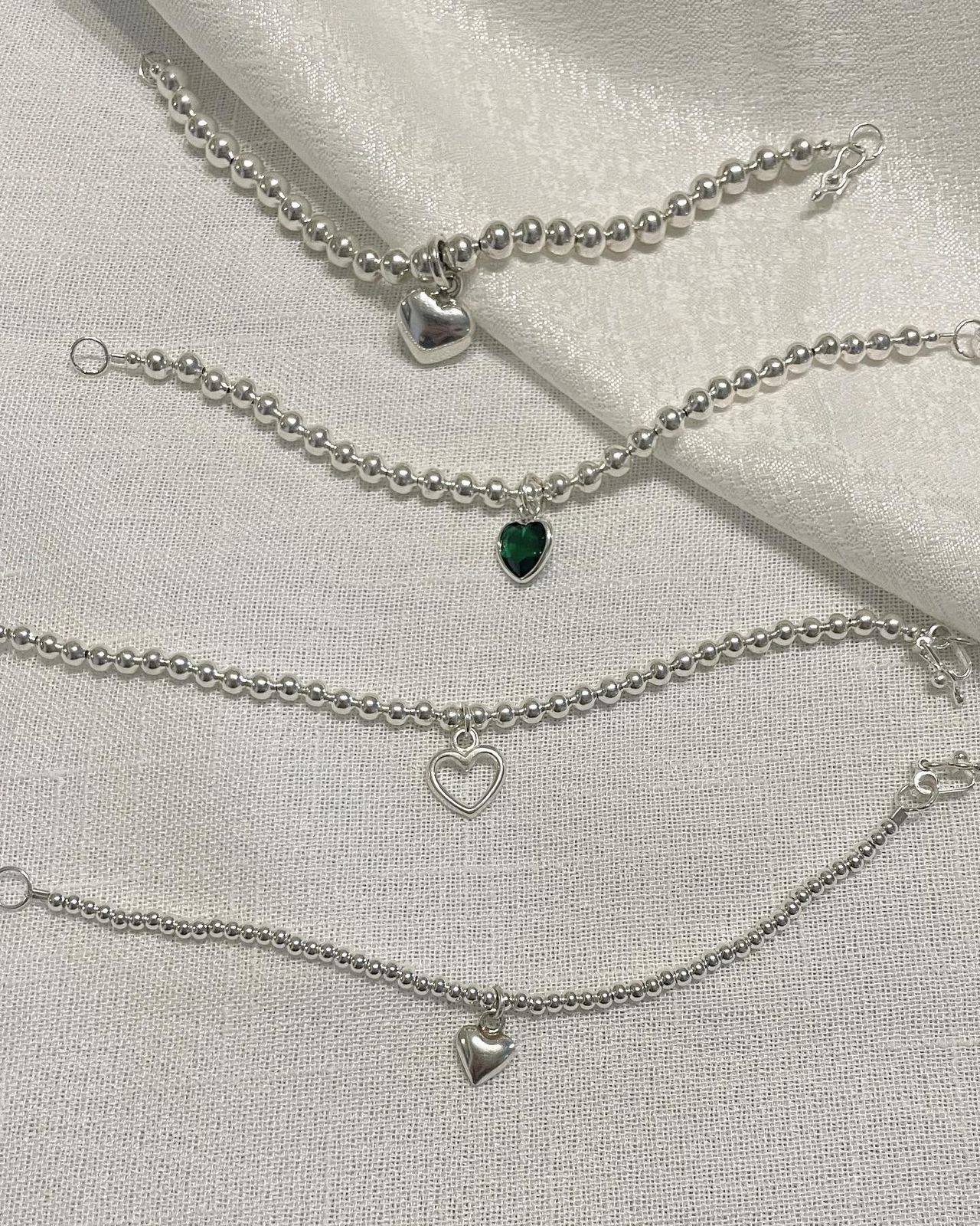 Set Pulseras Corazón 4 estilos
