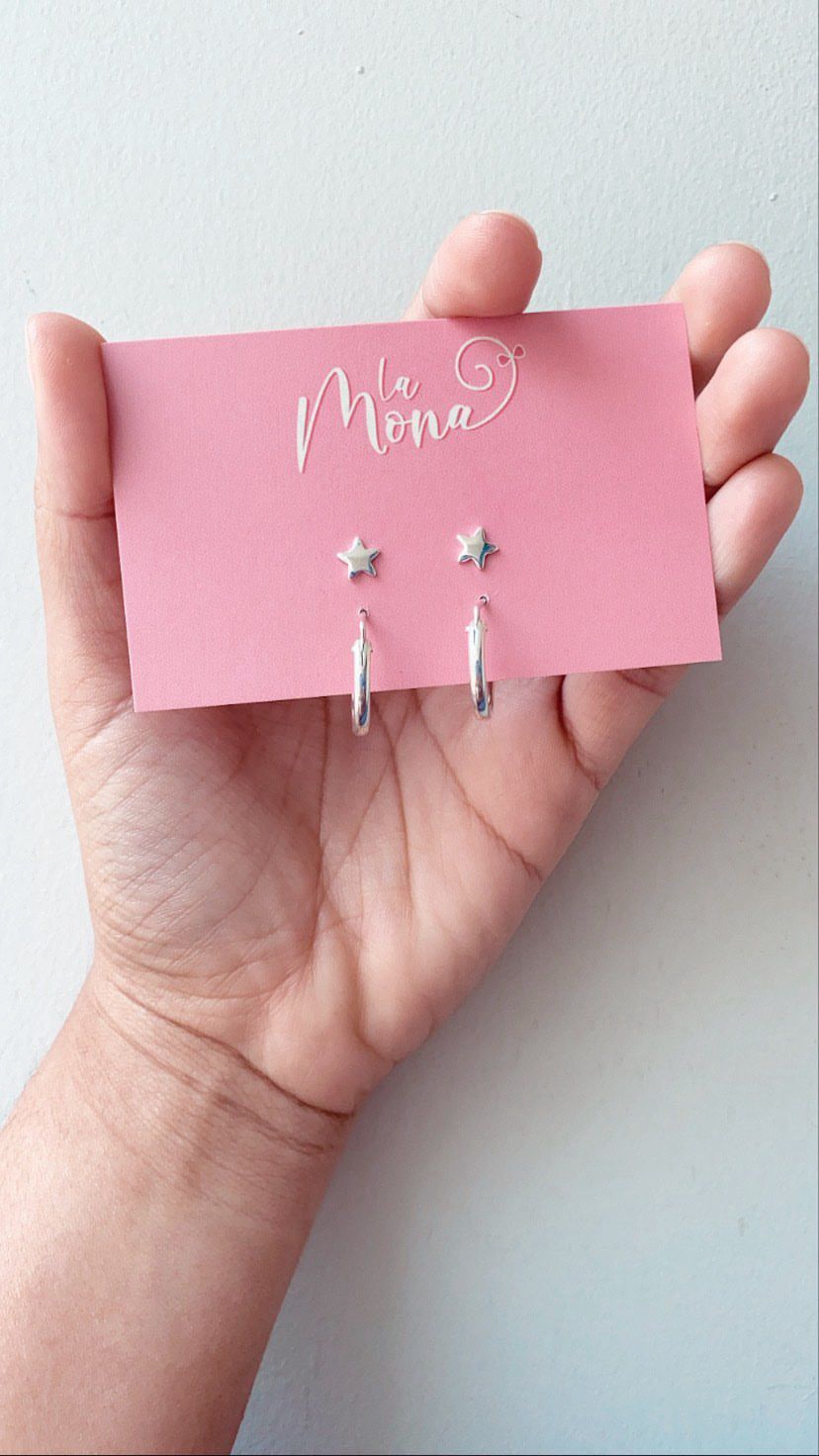 Set Argollas más Studs Estrella