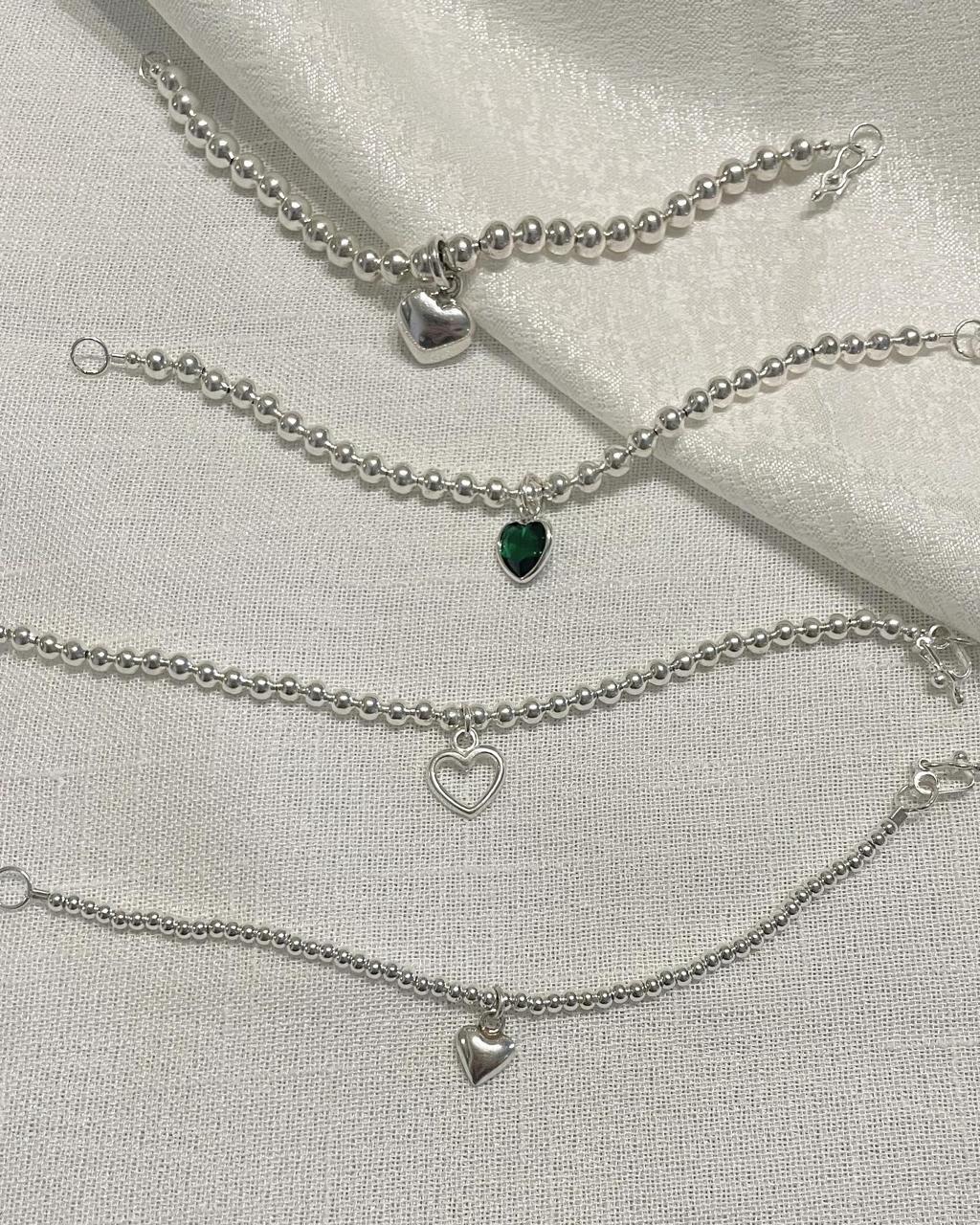 Set de 4 Pulseras Corazón